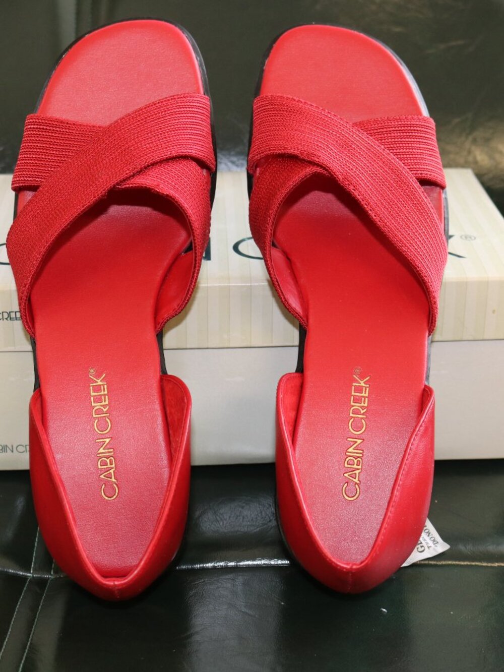 Vintage Cabin Creek Red Wedge Sandals
